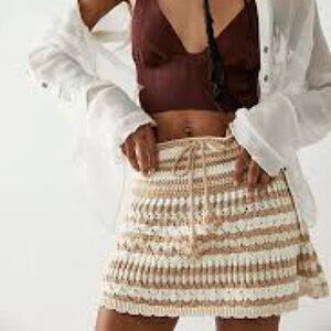 NWT Free People FP Beach Magic City Fauxchet Knit Mini Skirt